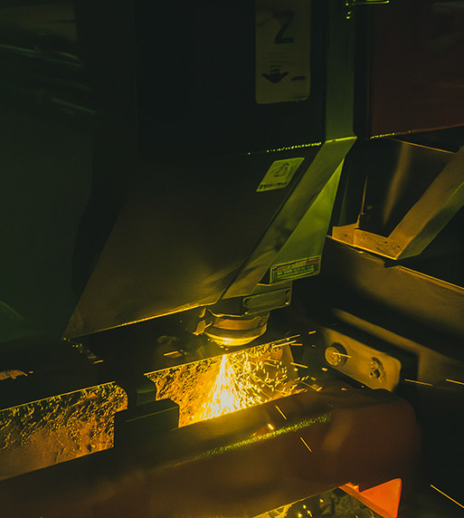 metal cutting being done by a laser machine