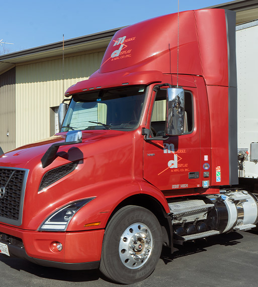 truck leaving loading area